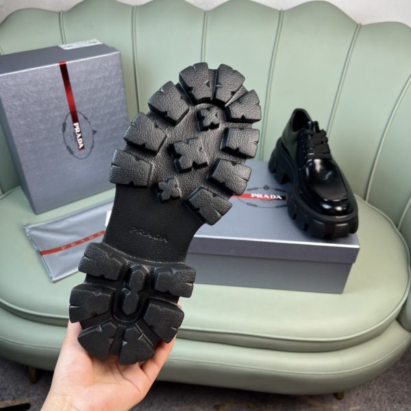 Prada Monolith Brushed Leather Lace-Up Shoes - Image 2