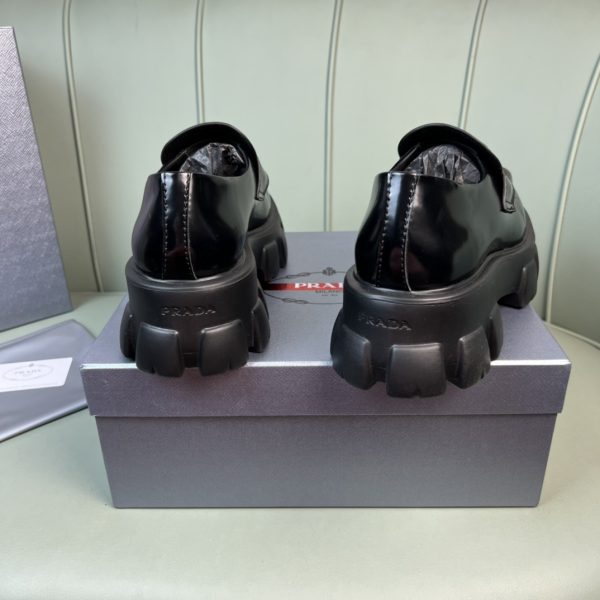 Prada Monolith Brushed Leather Loafers - Image 6