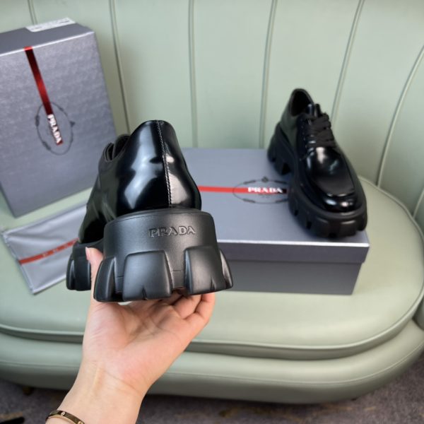 Prada Monolith Brushed Leather Lace-Up Shoes - Image 5