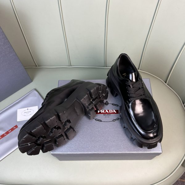 Prada Monolith Brushed Leather Lace-Up Shoes - Image 7