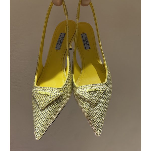 Prada Satin Sling-Back Pumps With Crystals(5.5cm)