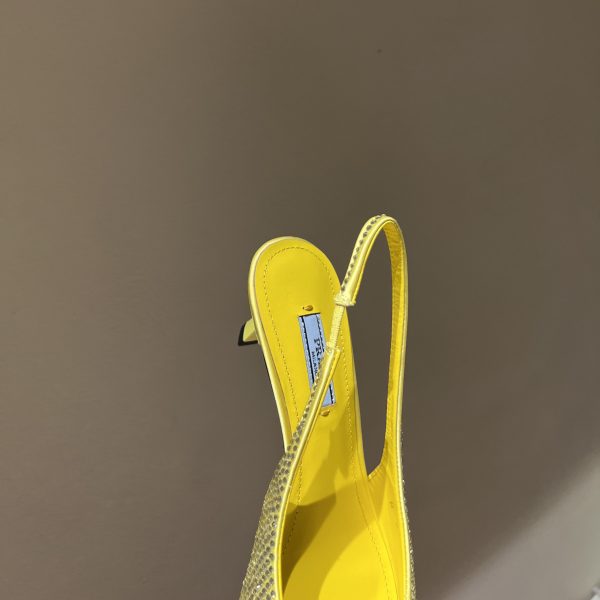 Prada Satin Sling-Back Pumps With Crystals(5.5cm) - Image 6