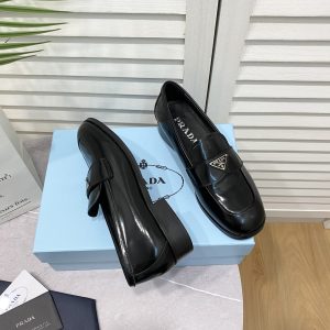 Prada Chocolate Brushed Leather Loafers