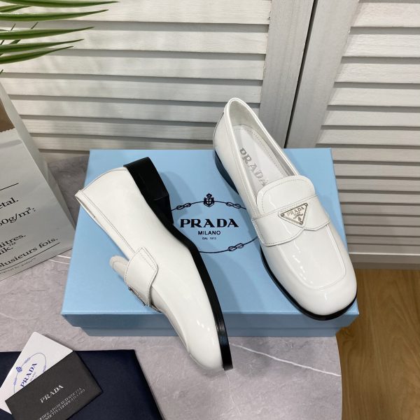 Prada Chocolate Brushed Leather Loafers