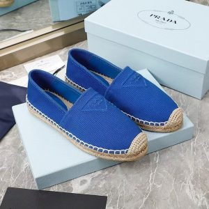 Prada Women's Cotton Drill Espadrilles In Light Blue