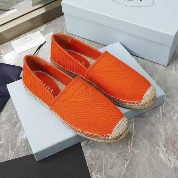 Prada Women's Cotton Drill Espadrilles In Orange