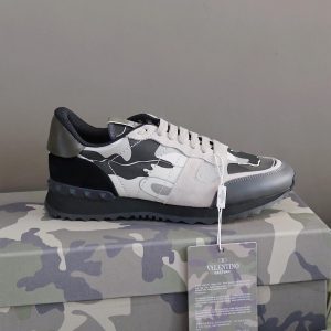 Valentino Garavani Black & Gray Rockrunner Sneakers