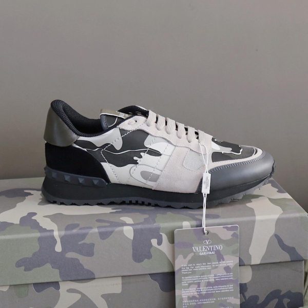 Valentino Garavani Black & Gray Rockrunner Sneakers