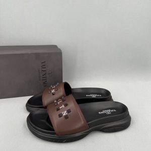 Valentino Men's Brown Slipper Sandals