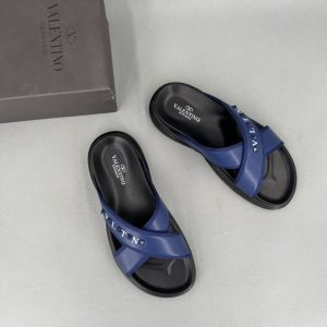 Valentino Men's Blue Web Slide Sandal