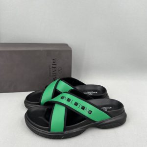 Valentino Men's Green Web Slide Sandal