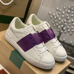 Valentino Open For A Change Sneaker In Bio-Based Material In White/Sunset Purple