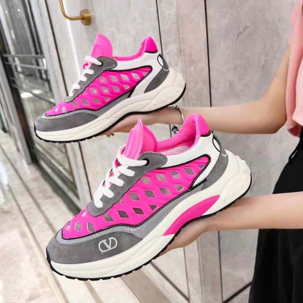 Valentino Ready Go Runner Sneaker In Fabric And Leather