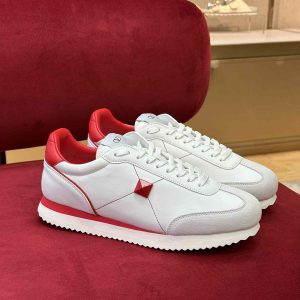 Valentino Stud Around Low-Top Calfskin and Nappa Leather Sneaker