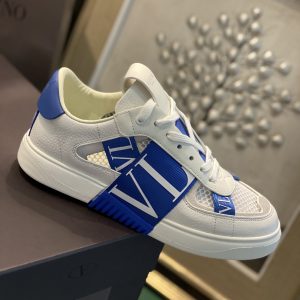 Valentino VL7N Low-Top Sneakers In Calfskin And Mesh Fabric With Bands