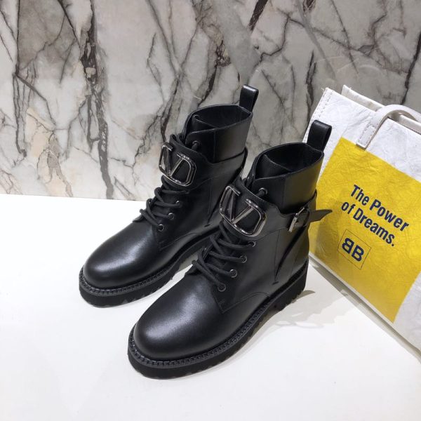 Valentino Vlogo Signature Calfskin Combat Boot 35MM / .8 IN