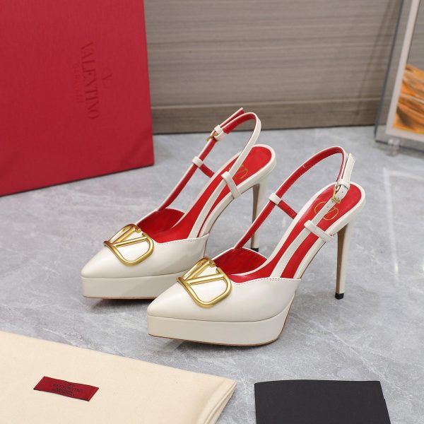 Valentino VLogo Signature Calfskin Slingback Platform Pump