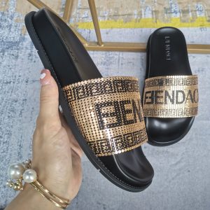 Versace x Fendi Fendace Logo Sandals In Gold-Coloured Metal Mesh